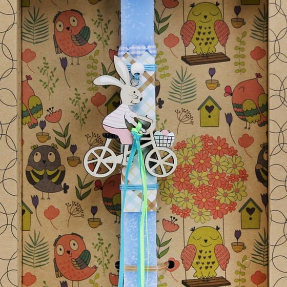 Λαμπάδα Synchronia Κουνέλι σε Ποδήλατο - Γαλάζιο image 2