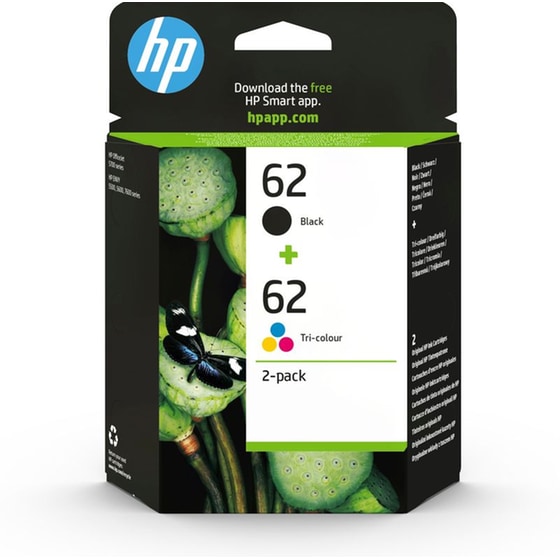 HP 62 Πολλαπλό / Μαύρο Πακέτο 2 Μελανιών Εκτυπωτή N9J71AE image 0