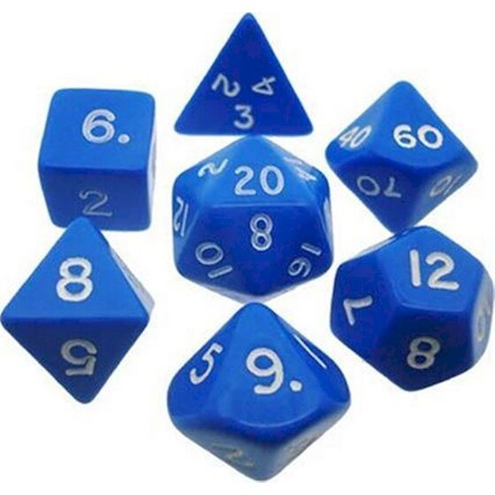 Σετ Ζάρια Opaque Polyhedral 7-die Sets Blue /White Chessex image 0
