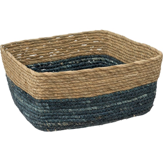 Καλάθι Αποθήκευσης Spitishop F-v Petrol 181240c 31x31x15cm Ψάθινο - Καφέ/Πετρόλ image 0