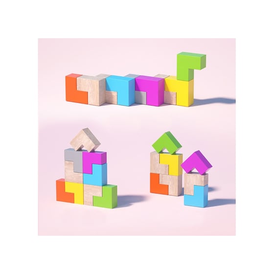 Classic World Ξύλινο Παιχνίδι - Πολύχρωμος Κύβος image 2