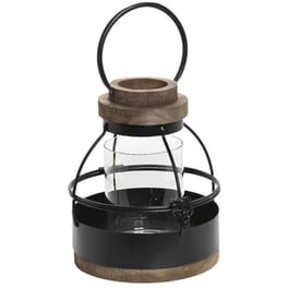 Φανάρι Espiel Kik215 Μεταλλικό 17x17x20 cm - Μαύρο/Καφέ