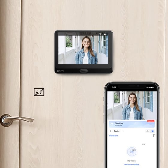 Κουδούνι Πόρτας EZVIZ Smart HP4 με Εσωτερική Οθόνη - Μαύρο image 1