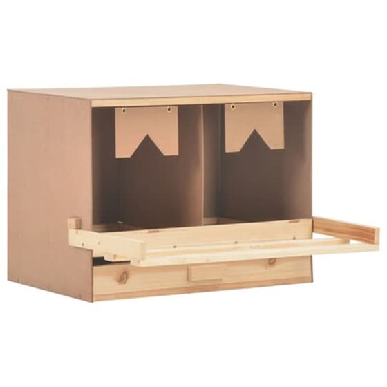 Vidaxl Φωλιά Για Κότες Με 2 Θέσεις 63x40x45 Εκ. Από Μασίφ Ξύλο Πεύκου image 1