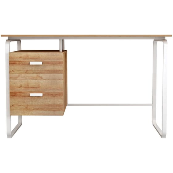 Γραφείο Εργασίας Με Συρτάρια Clarity Pakoworld Μελαμίνης Φυσικό-λευκό 120x60x75εκ – 230-000028 image 1