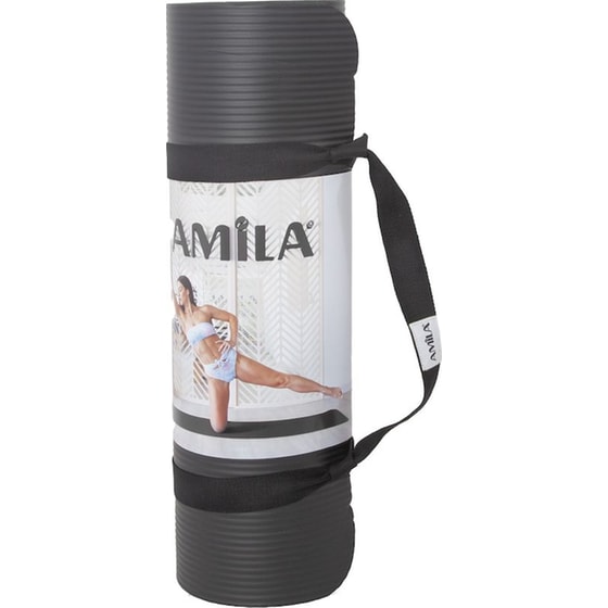 Στρώμα Γυμναστικής Amila 95910 από NBR 183x60x1.5 cm - Μαύρο image 1