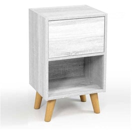 Κομοδίνο Bakaji με Ράφ και Ντουλάπι 02835224 40x30x65 cm - Λευκό