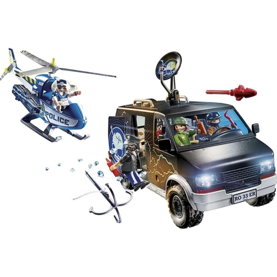 PLAYMOBIL® City Action Αστυνομικό Ελικόπτερο και Ληστές με Βαν (70575) image 1