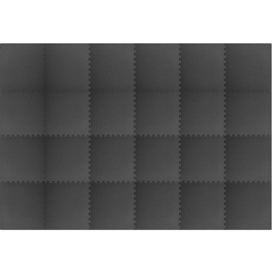 Δάπεδο Γυμναστικής VidaXL από EVA Foam Σετ 24 Τμχ 60x60 cm - Μαύρο image 1