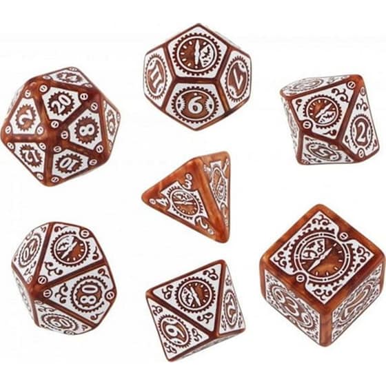 Σετ Ζάρια - Steampunk: Clockwork Dice Set - Caramel And White image 1