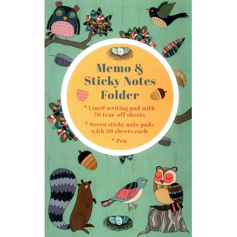 Memo Sticky Notes Folder Peony Press: Woodland Creatures