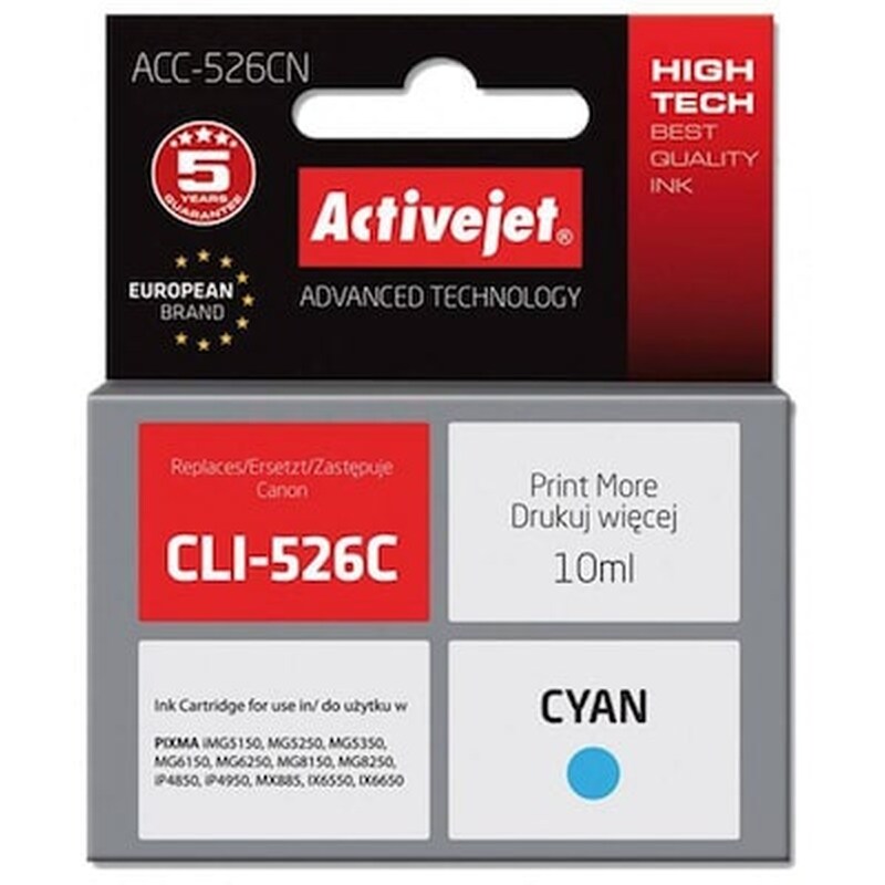 ACTIVEJET Συμβατό Canon Cli-526 Κυανό Μελάνι Εκτυπωτή Acc-526cn