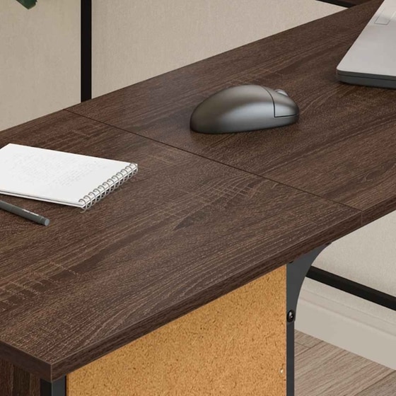 Γραφείο VidaXL από Επεξεργασμένο Ξύλο 141x141x75 cm - Καφέ Δρυς image 1