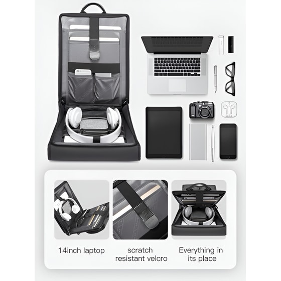 Τσάντα Laptop Bange 7252 14" Αδιάβροχη - Μαύρο image 4