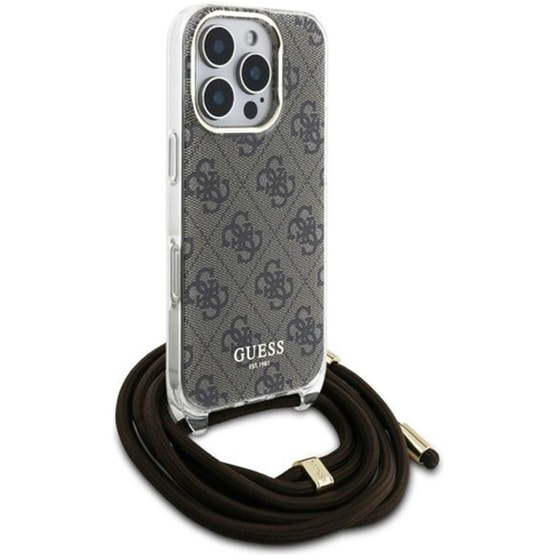 Θήκη Apple iPhone 16 Pro Guess Crossbody Cord 4G - Καφέ image 1