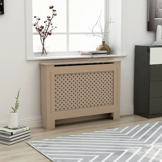 Vidaxl Κάλυμμα Καλοριφέρ 112 X 19 X 81 Εκ. Από Mdf image 1