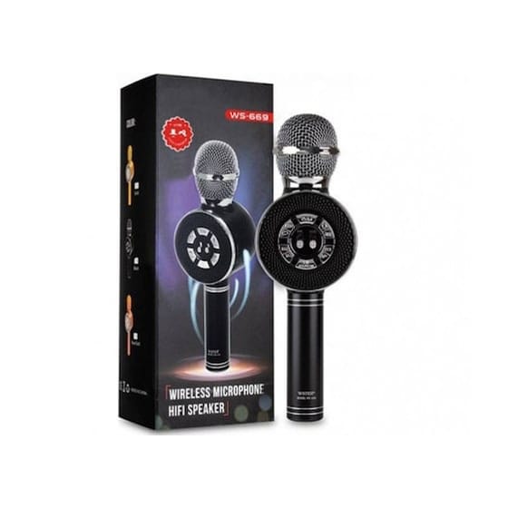 Μικρόφωνο Karaoke Wster Ws-669 Black Με Ηχείο - Μαύρο image 1