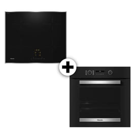 MIELE H 2467 B  & KM7361FRD Eντοιχιζόμενο Σετ Φούρνος και Εστία 76 Lt Μαύρο
