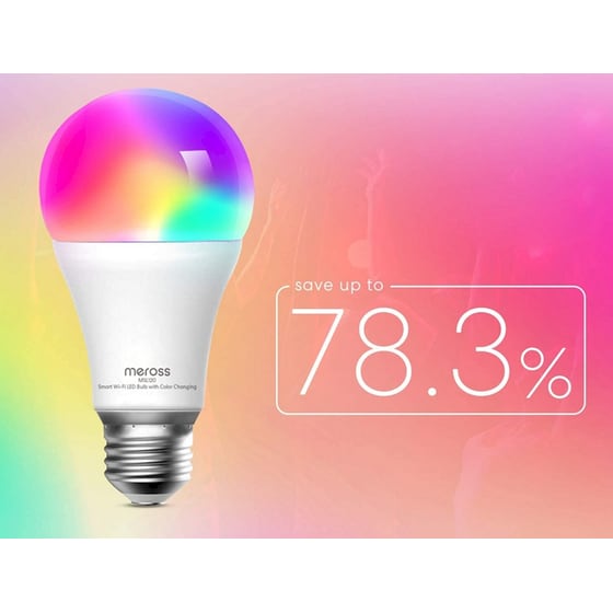 Έξυπνη Λάμπα Meross Smart Wi-Fi LED Bulb RGB MSL120-EU Λευκό & Πολύχρωμο image 2