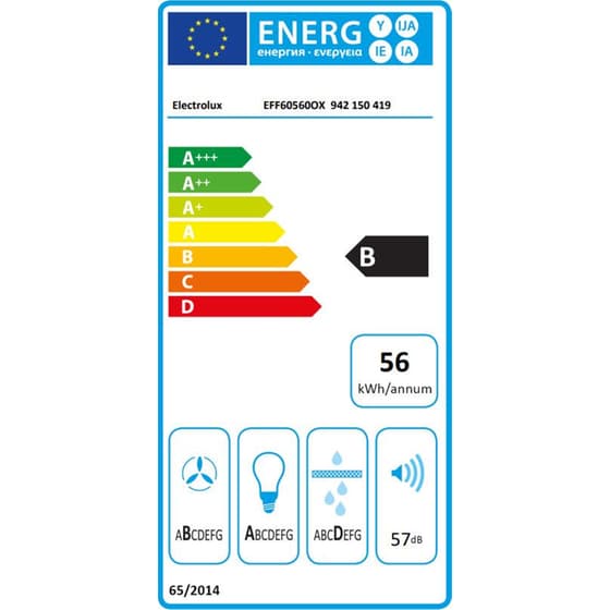 ELECTROLUX EFF60560OX 60 cm Inox Απορροφητήρας Καμινάδα - Τζάκι image 4