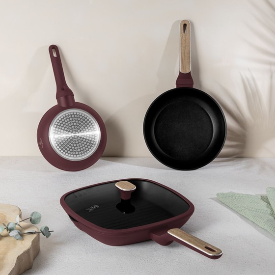 Σετ Τηγάνια BERLINGER HAUS BH-8304 3 τμχ Μπορντό image 3