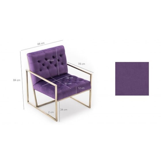 Πολυθρόνα 24mall Lario από Ύφασμα/Ξύλο 66x78x84 cm - Μωβ image 7
