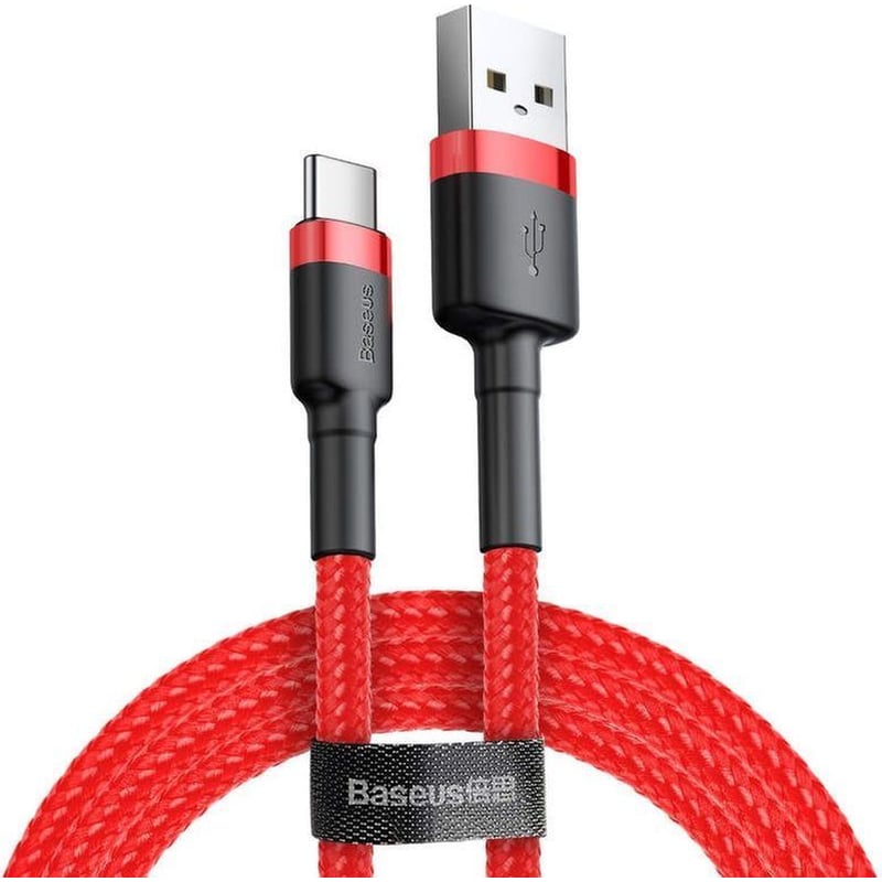 BASEUS Baseus Cafule Cable Durable Nylon Braided Wire USB Lightning 3Α 1m - Κόκκινο