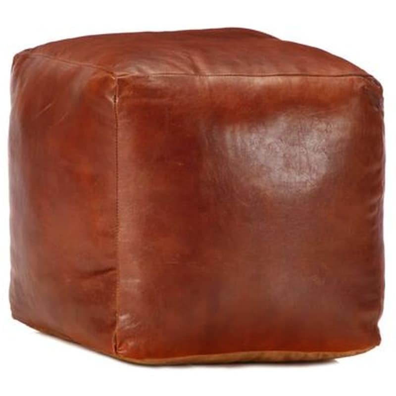 VIDAXL Πουφ Vidaxl από Γνήσιο Δέρμα Κατσίκας 40x40x40 cm - Ταμπά