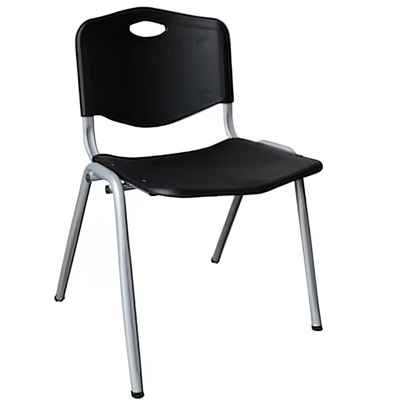 WOODWELL Καρέκλα Επισκέπτη Woodwell C9671 από Τεχνητό Δέρμα - Μαύρη