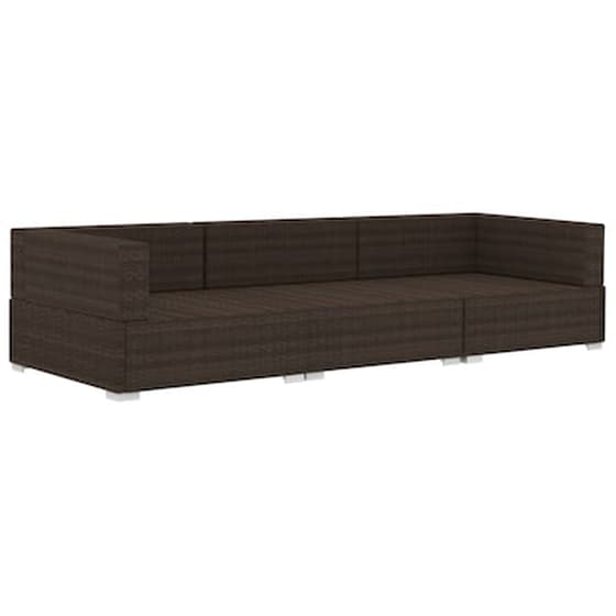 Vidaxl Σαλόνι Κήπου 3 Τεμαχίων Καφέ Από Συνθετικό Ρατάν Με Μαξιλάρια image 3