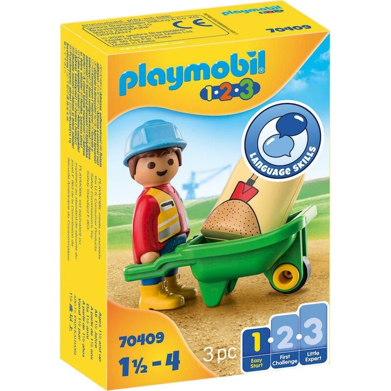 PLAYMOBIL PLAYMOBIL® 1·2·3 Εργάτης με Καροτσάκι (70409)