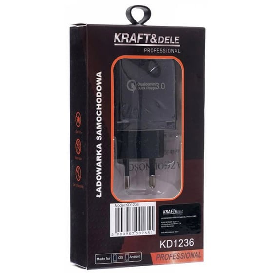 Φορτιστής Πρίζας Kraft&Dele KD-1236 2x USB 2.1A/ 1x USB QC 3.0 image 6