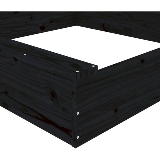 VidaXL Αμμοδόχος με Καθίσματα Τετράγωνη 111x111x20cm Ξύλινη - Μαύρο image 6