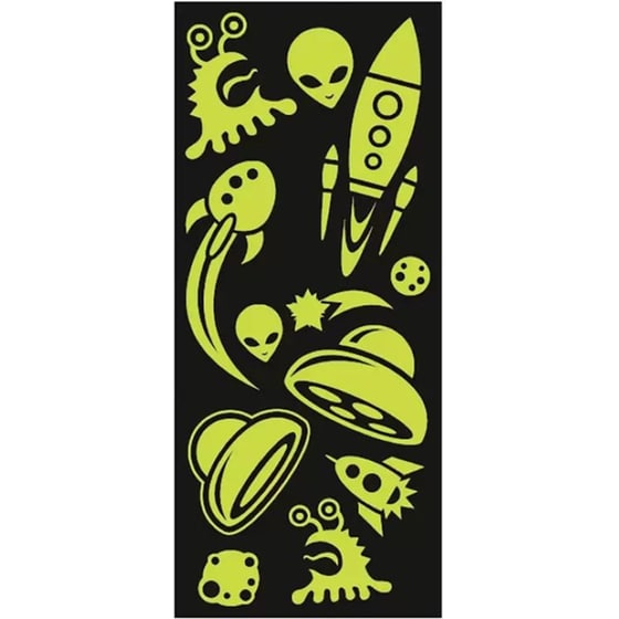 Σετ Αυτοκόλλητα Glow In The Dark, 2 Φύλλα 10x23εκ Spacenight image 1