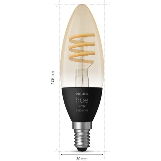 Έξυπνη Λάμπα Philips Hue Candle E14 2 Τμχ - Ρυθμιζόμενο Λευκό image 1