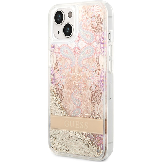 Θήκη Apple iPhone 14 Plus - Guess Liquid Glitter Paisley Gold Collection - Gold image 3