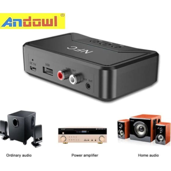 Αντάπτορας Andowl Q-t92 NFC/Bluetooth Receiver σε 3.5mm Jack / RCA image 2