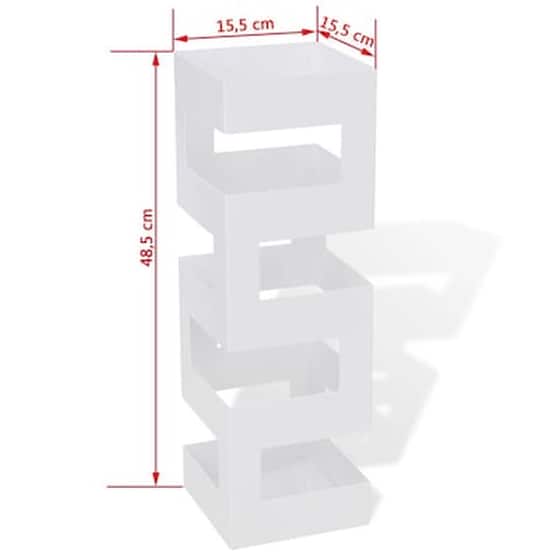 Ομπρελοθήκη / Μπαστουνοθήκη Vidaxl  Τετράγωνη 48.5 cm Ατσάλινη-  Λευκή image 4