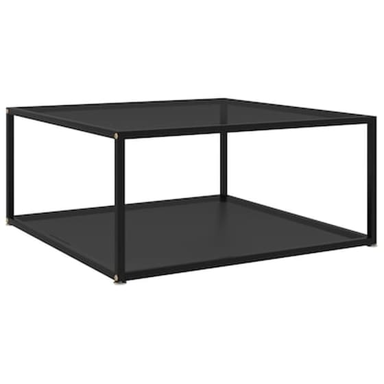 Τραπεζάκι Σαλονιού VidaXL από Ψημένο Γυαλί 80x80x35cm - Μαύρο image 0