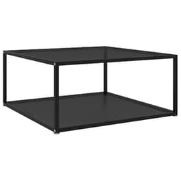 Τραπεζάκι Σαλονιού VidaXL από Ψημένο Γυαλί 80x80x35cm - Μαύρο