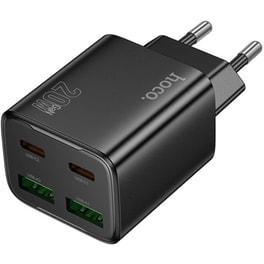 Φορτιστής Πρίζας Hoco N55 Fundador 2x USB-C/2x USB-A 20W - Black
