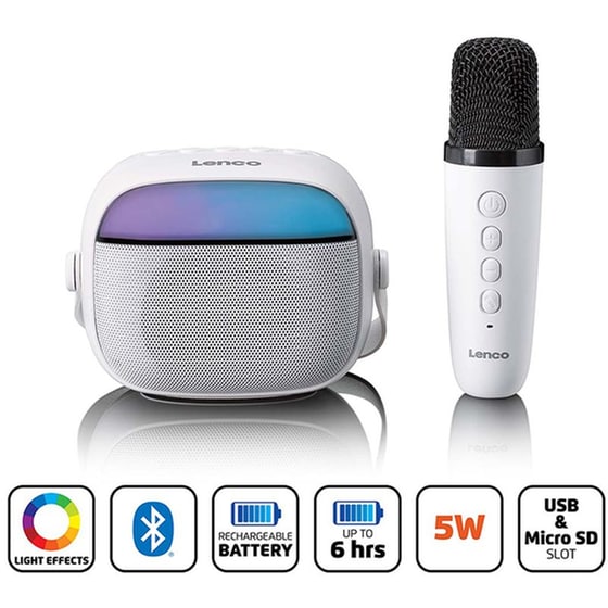 Φορητό Ηχείο LENCO BTC-020WH 5W - White image 3