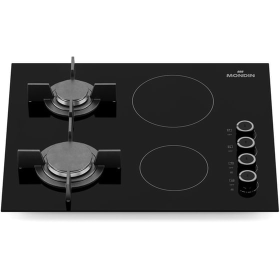 MONDIN VD602BNEV(GN) 60 cm Μαύρο Εστία Μεικτή Φυσικού Αερίου Αυτόνομη image 0