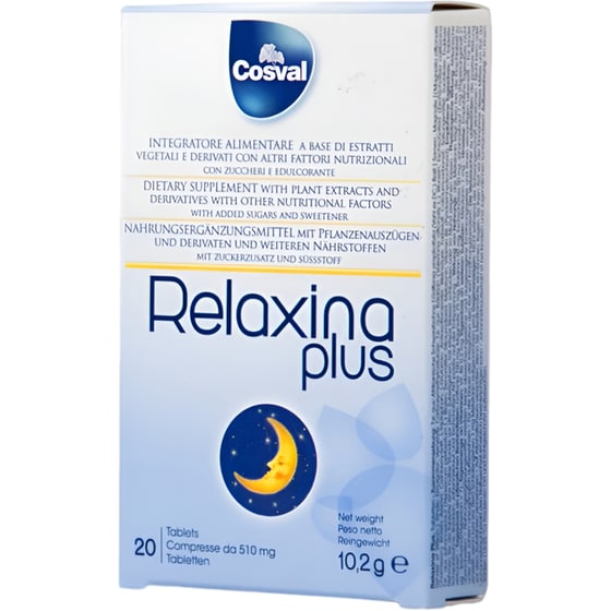 Ειδικό Συμπλήρωμα Διατροφής Cosval Relaxina Plus - 20 ταμπλέτες image 0