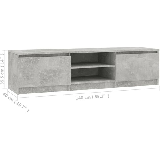 Έπιπλο Τηλεόρασης VidaXL από Μοριοσανίδα 140x40x35.5cm - Γκρι image 7