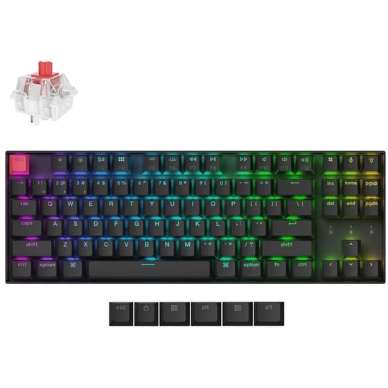 Keychron K8 V2 Ασύρματο Gaming Μηχανικό Πληκτρολόγιο Tenkeyless με Keychron Super Red διακόπτες και RGB φωτισμό (Αγγλικό US) K8X-H1 image 0