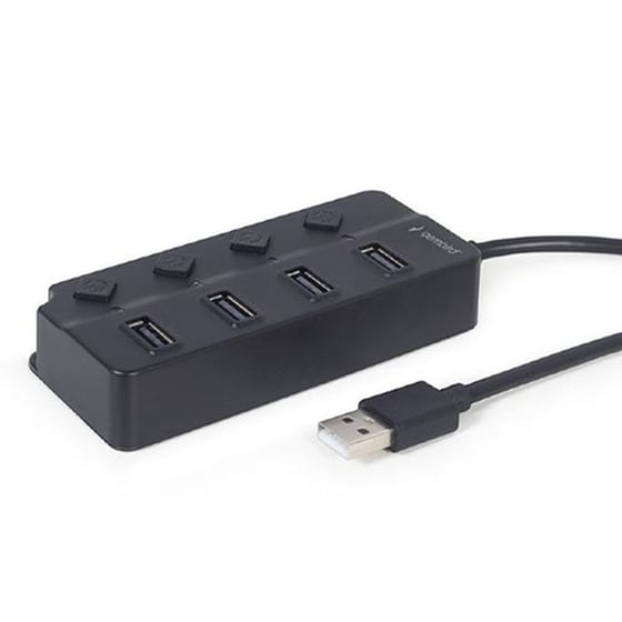 Gembird UHB-U2P4P-01 USB Hub με 4 θύρες USB 2.0 - Μαύρο image 0