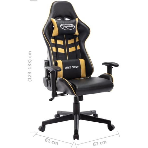 Καρέκλα Gaming VidaXL από Τεχνητό Δέρμα - Μαύρη/Χρυσή image 7