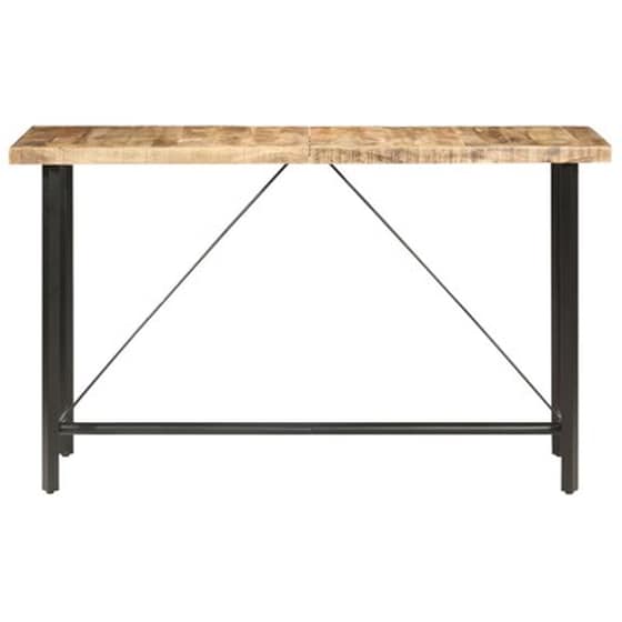 Τραπέζι Μπαρ Vidaxl Ακατέργαστο Ξύλο Μάνγκο 180x70x107 cm - Μαύρο/Καφέ image 2