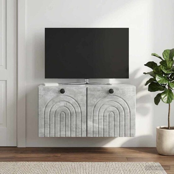 Επιτοίχιο Έπιπλο Τηλεόρασης VidaXL 59.5x31x30 cm - Γκρι image 3